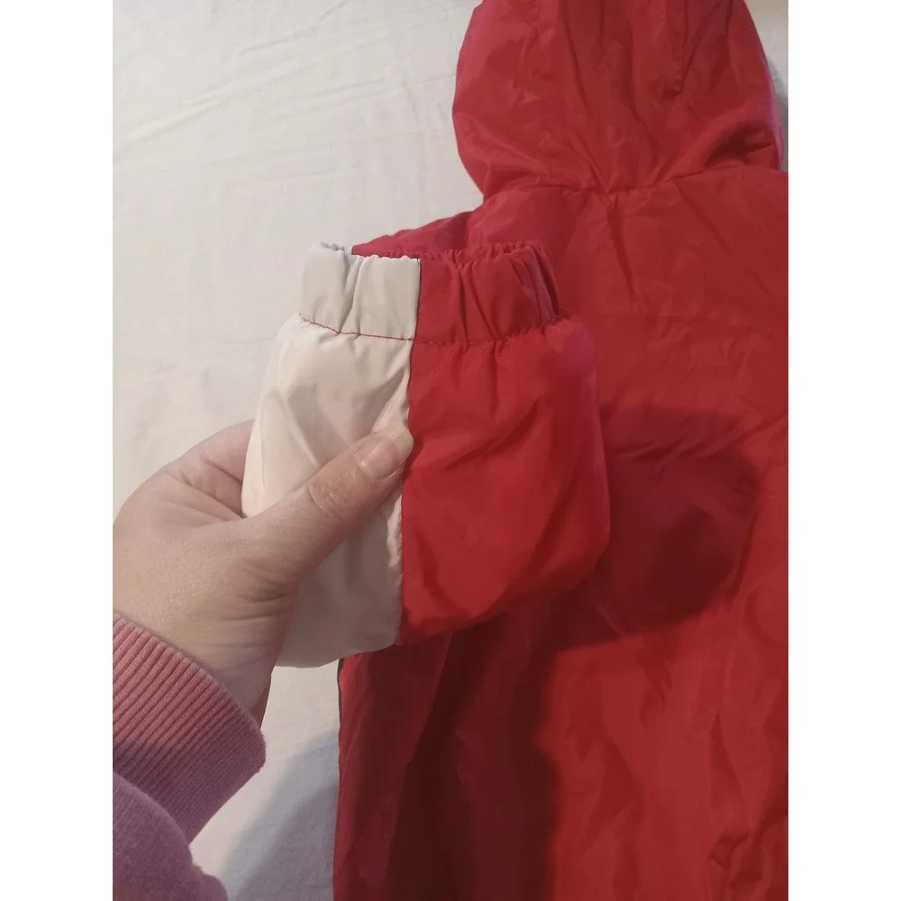 Nike Jacket Toddler Boys Sz 4 Red/Black‎ Hooded Fleece Windbreaker Swoosh Logo